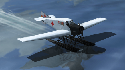 Junkers-F13W Cruz Roja con flotadores EXCLUSIVO