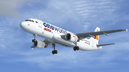 Airbus A320-211 Iberia OneWorld, el primero con el logo oneworld