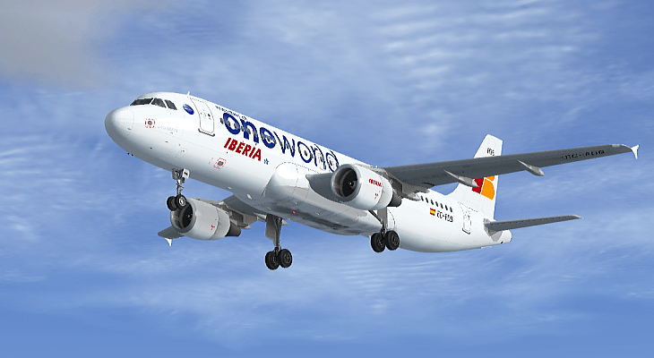 Airbus A320-211 Iberia OneWorld, el primero con el logo oneworld