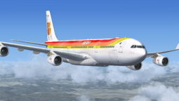 Iberia Airbus A340-313 para la ruta mas larga, Santiago de Chile