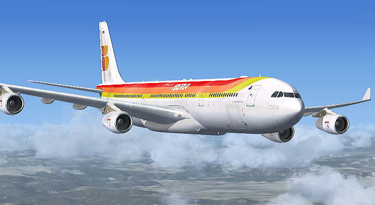 Iberia Airbus A340-313 para la ruta mas larga, Santiago de Chile